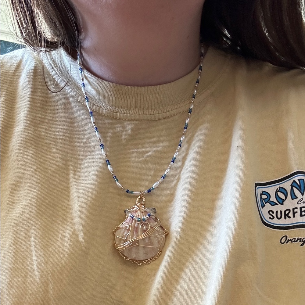 Hand Made Blue Seashell Set - Picture 2 of 5